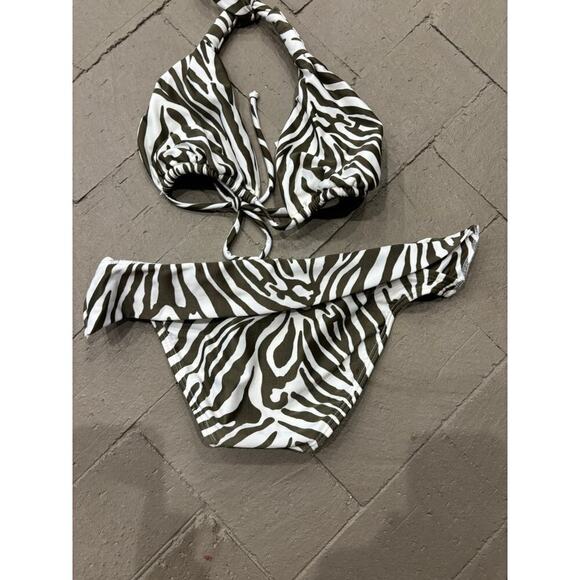 Vix Paula Hermanny Zebra Bia Tube Bikini Brown White NWT Size Small - Picture 5 of 6